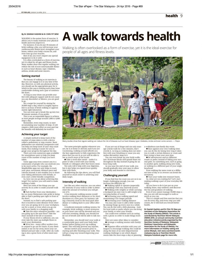 A walk towards health