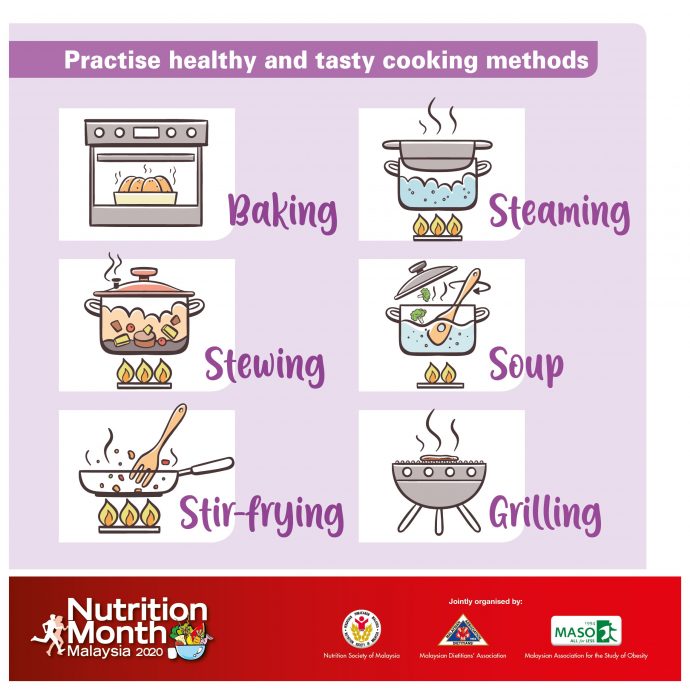 Practise healthy and tasty cooking methods.