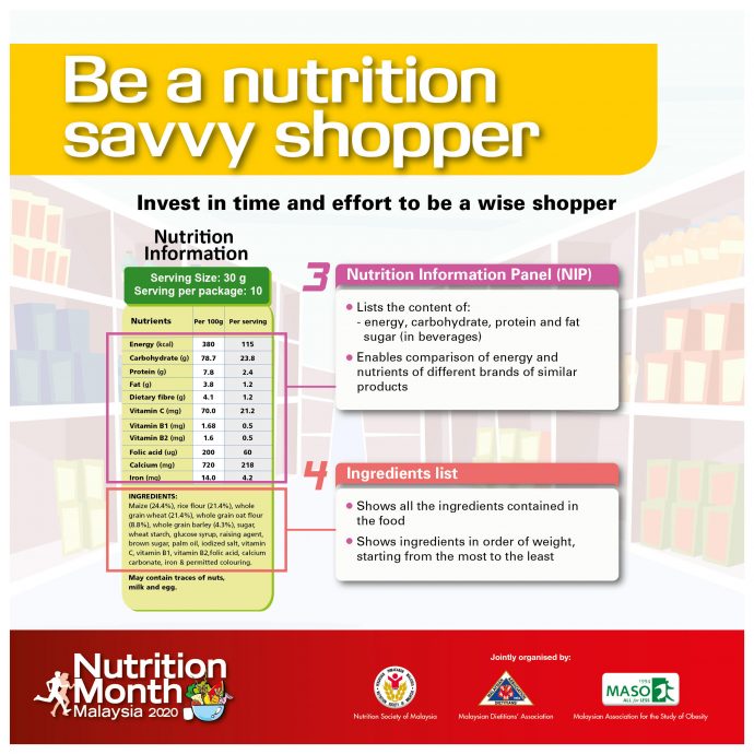 Be a nutrition savvy shopper.